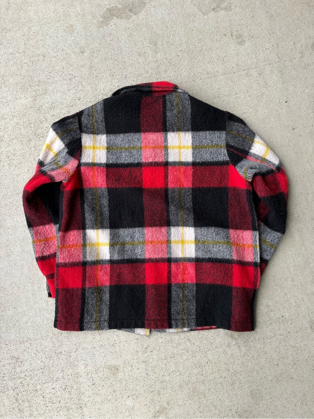 Vintage 80s CPO Plaid Wool Blend Shirt Jacket - No Size Tag Oversized Medium - Picture 5 of 5